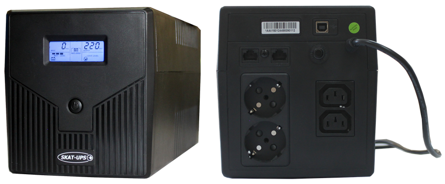 SKAT-UPS 1000/600 ИБП 220 В, 1000 ВА (600 Вт), встроенные АКБ 7 Ач, 2 шт, 