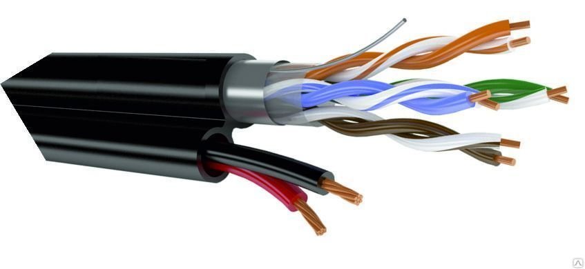 Кабель FTP 4 pair +2х0.75 внешний(200м) (мульти-кабель)